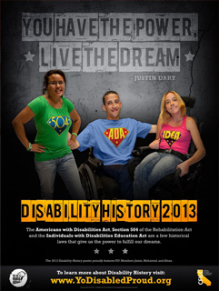 Photo of NEW 2013 Disability History Week Poster thumbnail.